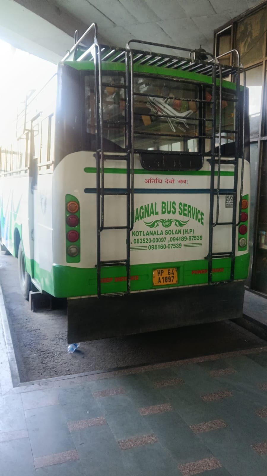 Bhagnal Travels bus rear view