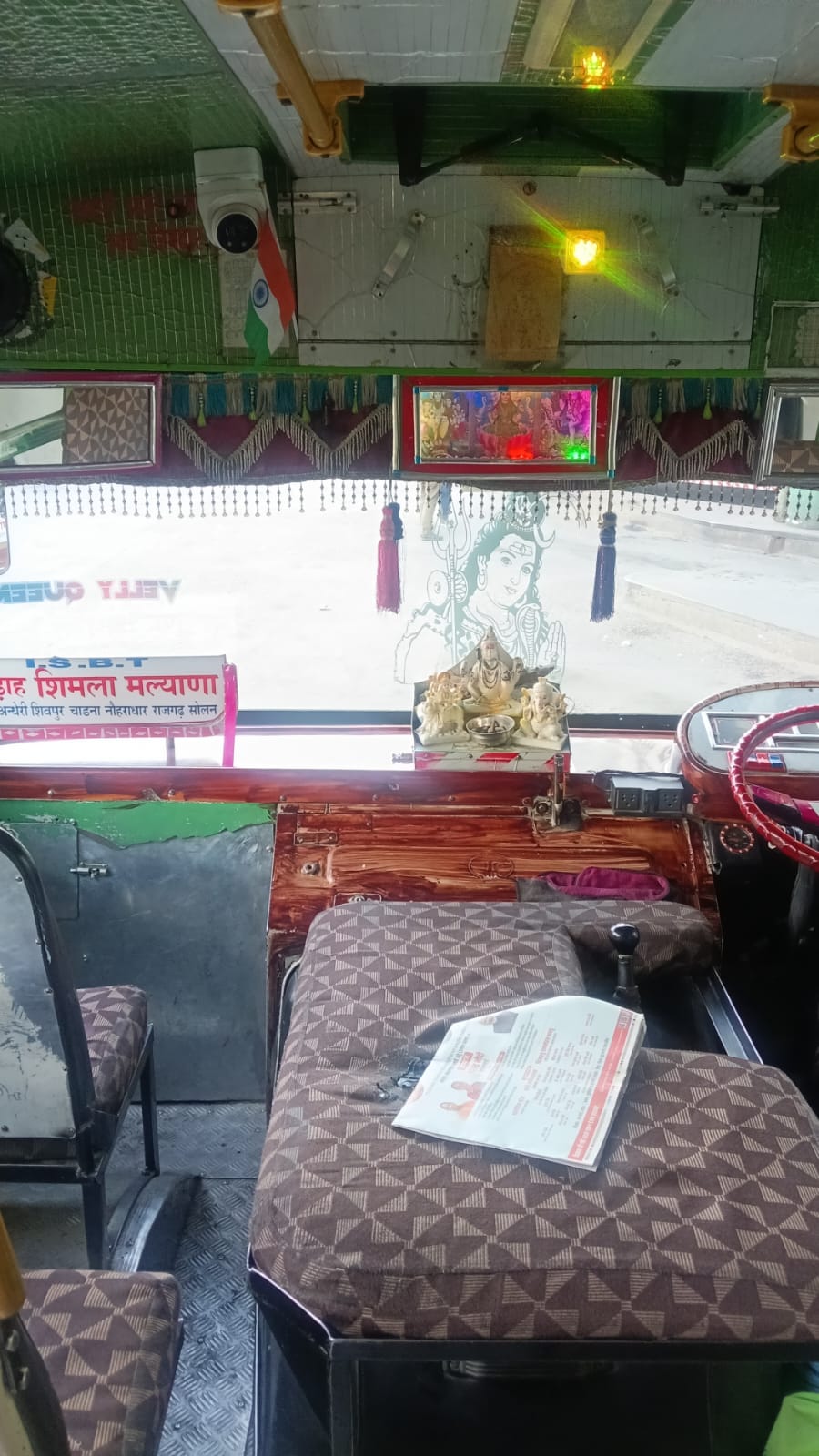Bhagnal Travels bus driver cabin interior