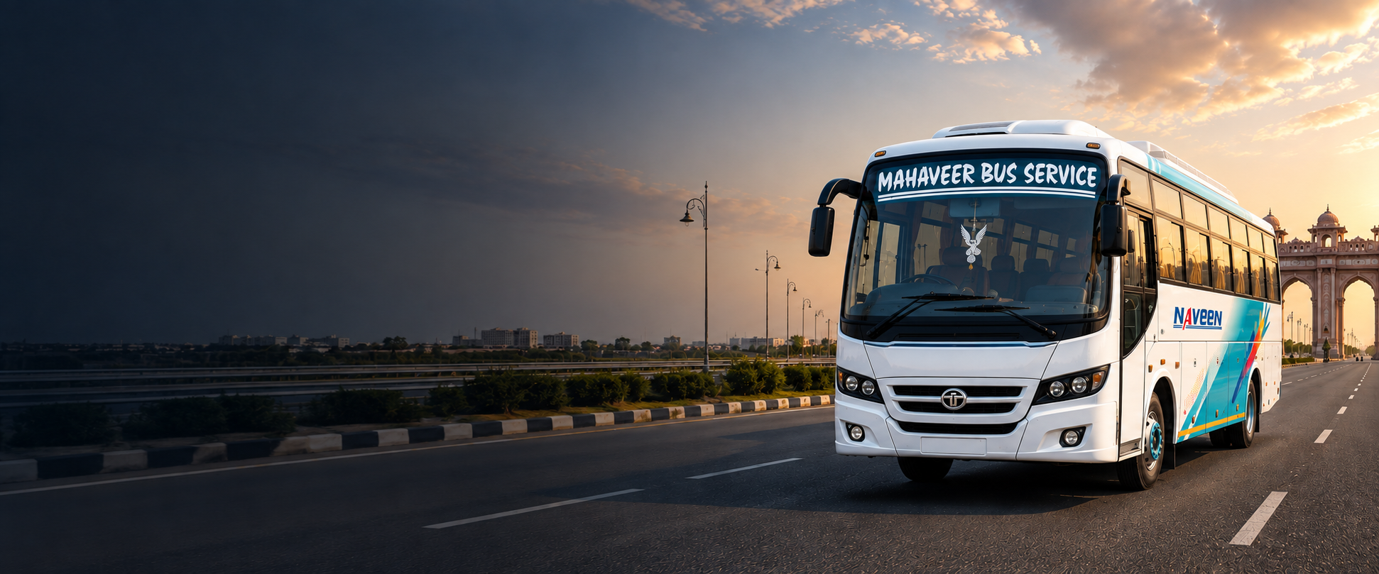 Mahaveer Bus Service on mountain highway