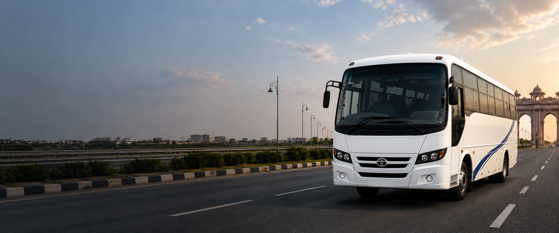 Jaimangla Firm Community Services bus on highway